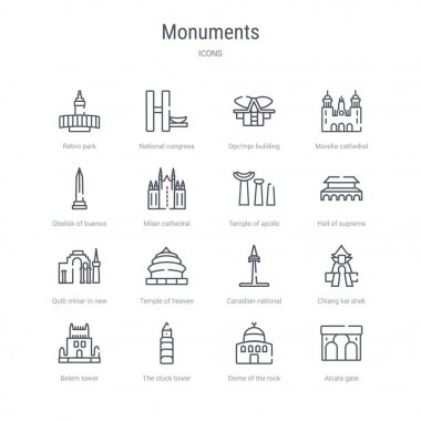alcala gat gibi 16 anıtlar kavramı vektör hattı simgeleri kümesi