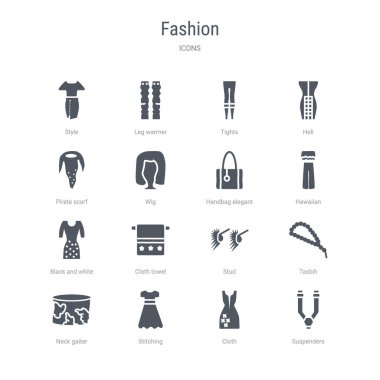 askı, bez, dikiş, nec gibi 16 vektör simgeleri kümesi