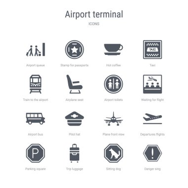 tehlike şarkı, oturan köpek, trip lu gibi 16 vektör simgeleri kümesi