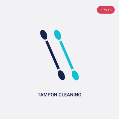 temizlik konseptinden iki renkli tampon temizleme vektör simgesi. ıso