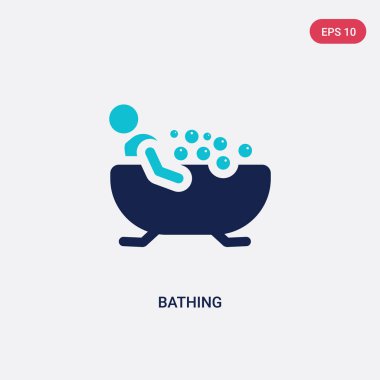 tatil kavramından iki renk banyo vektör simgesi. izole bl