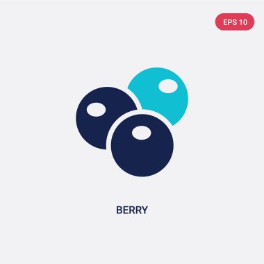 meyve kavramından iki renk berry vektör simgesi. izole mavi b