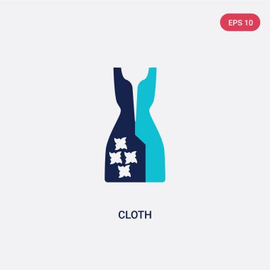 moda konseptinden iki renkli bez vektör simgesi. izole mavi 