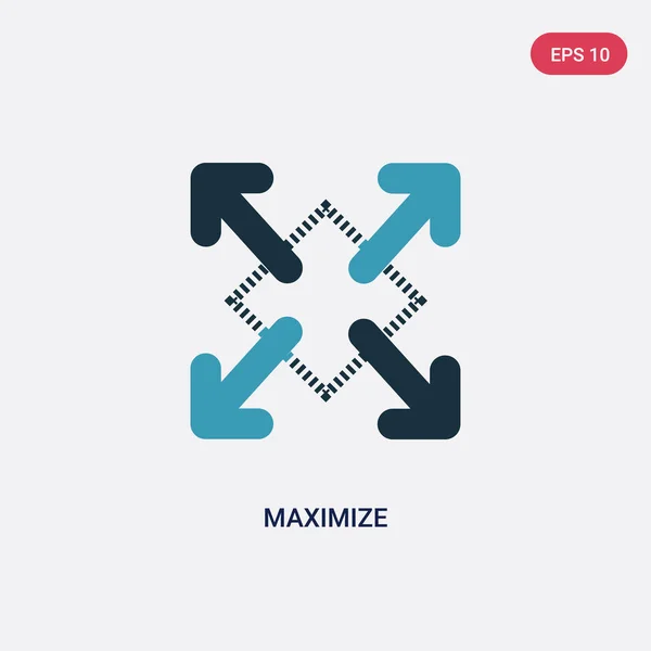 Duas cores maximizam o ícone vetorial a partir do conceito de orientação. isolar —  Vetores de Stock