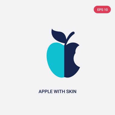 bistro ve restorandan cilt vektör simgesi ile iki renkli elma