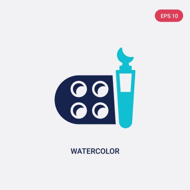 eğitim iki renkli suluboya vektör simgesi 2 kavram. ısola