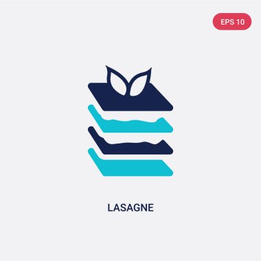 gastronomi kavramından iki renkli lazanya vektör simgesi. Izole 