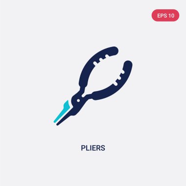 elektrian bağlantılar kavramından iki renkli pliers vektör simgesi.