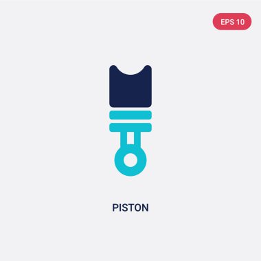 endüstri konseptinden iki renkli piston vektör simgesi. izole blu