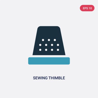 dikiş kavramından iki renk dikiş thimble vektör simgesi. Izole 