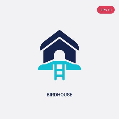bahçe kavramından iki renkli birdhouse vektör simgesi. Izole
