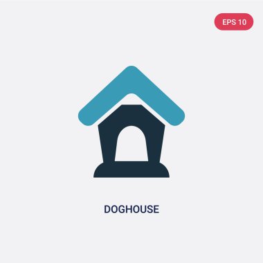 hayvanlar kavramından iki renkli köpek kulübesi vektör simgesi. izole bl