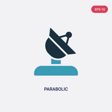 teknoloji kavramından iki renk parabolik vektör simgesi. Yalıt