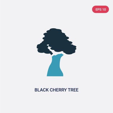 doğa kavramından iki renk siyah kiraz ağacı vektör simgesi. ıso