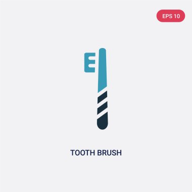 tıbbi kavram dan iki renkli diş fırçası vektör simgesi. Izole