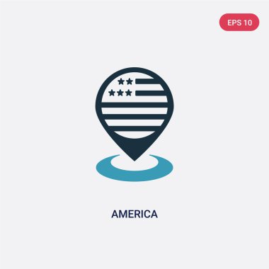 amerika birleşik devletleri kavramından iki renk amerika vektör simgesi. isolat