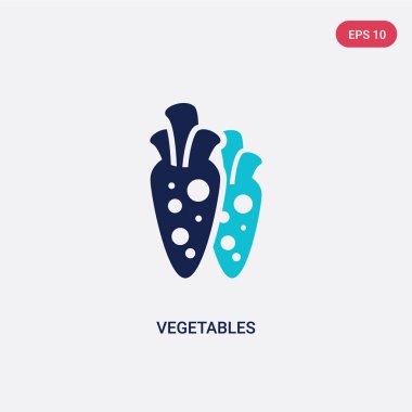 tarım kavramından iki renkli sebze vektör simgesi. Izole 