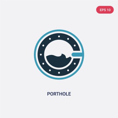 deniz kavramından iki renkli porthole vektör simgesi. izole b