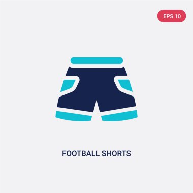 futbol kavramından iki renkli futbol şort vektör simgesi. ıso