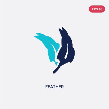 brazilia kavramından iki renk tüy vektör simgesi. izole bl