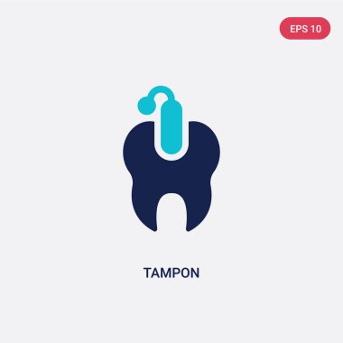 diş hekimi kavramından iki renkli tampon vektör simgesi. izole mavi
