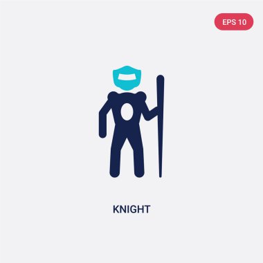 edebiyat kavramından iki renkli şövalye vektör simgesi. izole b