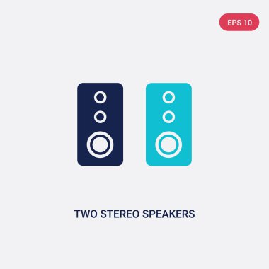 donanım kavramından iki renkli iki stereo hoparlör vektör simgesi.