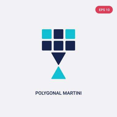 geometr iki renk poligonal martini cam şekil vektör simgesi