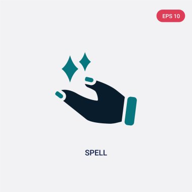 sihirli kavram iki renk yazım vektör simgesi. izole mavi sp