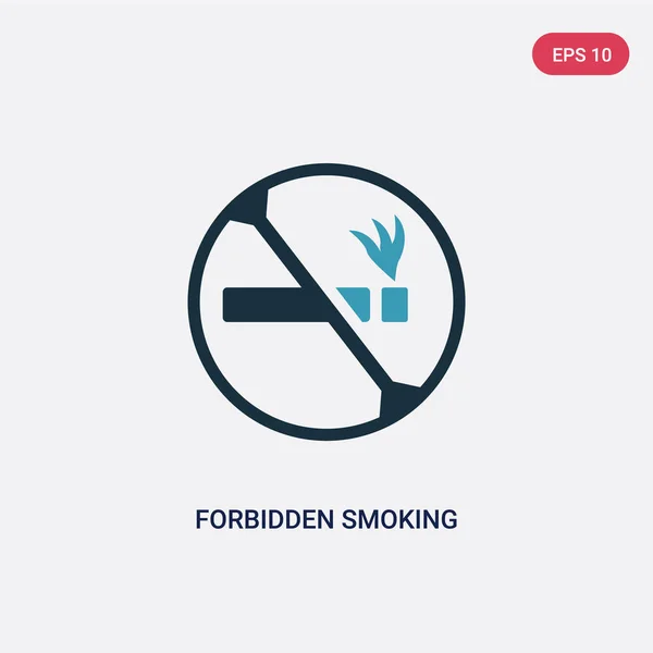 Két szín tilos a dohányzás vektor ikon jelek koncepció. elszig — Stock Vector