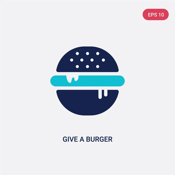 Duas cores dão um ícone do vetor do hambúrguer do conceito do alimento. isolado — Vetor de Stock