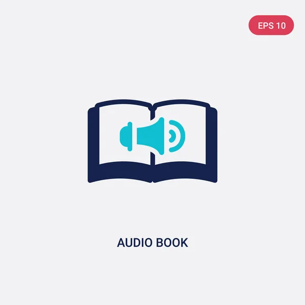 Dos iconos de vectores de libros de audio de color del concepto educativo. aislar — Vector de stock