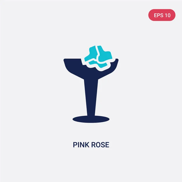 two color pink rose vector icon from drinks concept. isolated bl