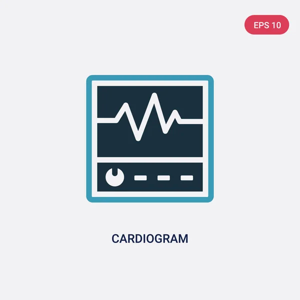 Két színes kardiogram vektor ikon orvosi koncepció. Elszigetelt — Stock Vector