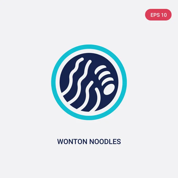 Dos colores wonton fideos vector icono de concepto de alimentos. aislado — Vector de stock