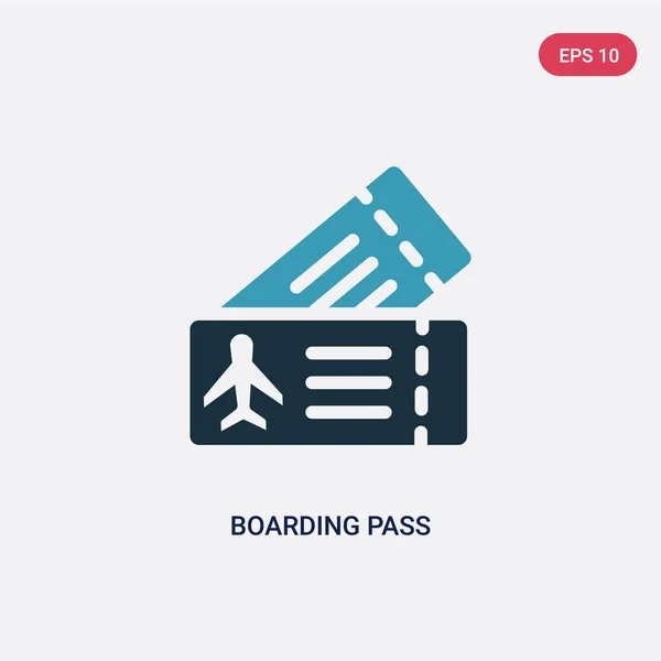 Två färg boardingkort vektor ikon från Travel Concept. Isolera — Stock vektor