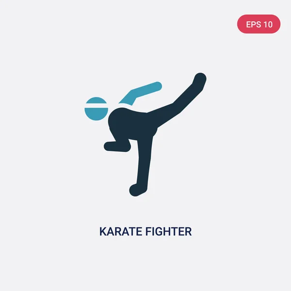 Dos color karate icono de vector de combate del concepto de deportes. isolat — Archivo Imágenes Vectoriales