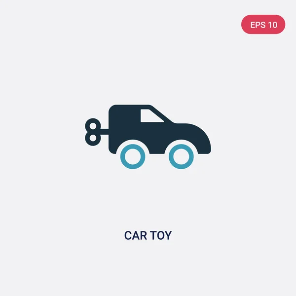 Ícone de vetor de brinquedo de carro de duas cores do conceito de brinquedos. azul isolado c — Vetor de Stock