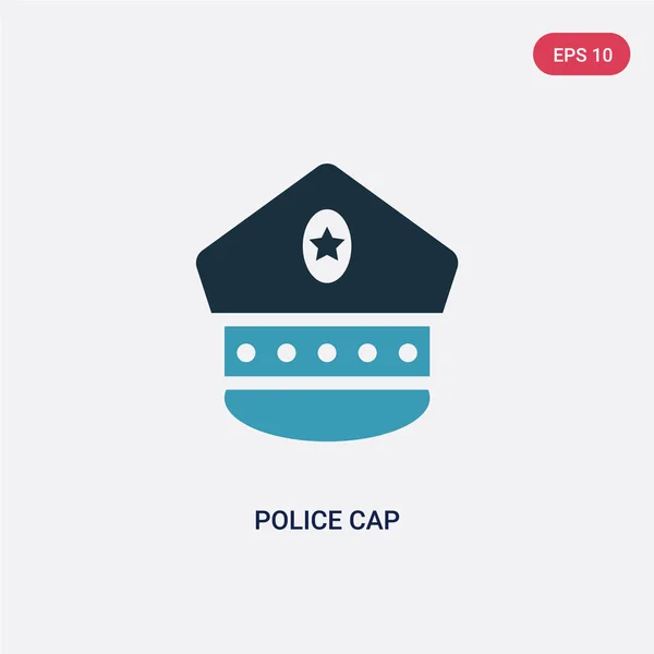 Due colori icona vettoriale cappuccio della polizia dal concetto di legge e giustizia. i — Vettoriale Stock
