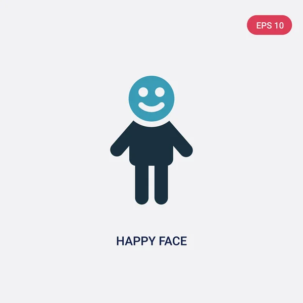 Två Color Happy Face vektor ikon från människor Concept. isolerad b — Stock vektor