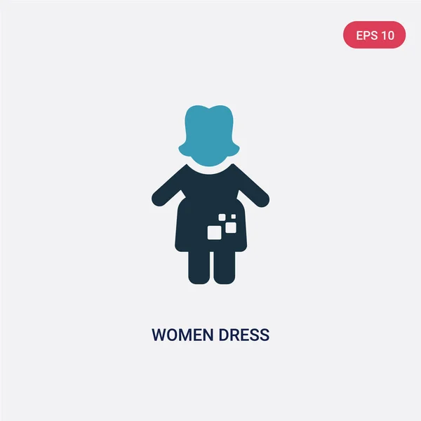 Deux femmes de couleur robe icône vectorielle de concept de personnes. isolé — Image vectorielle