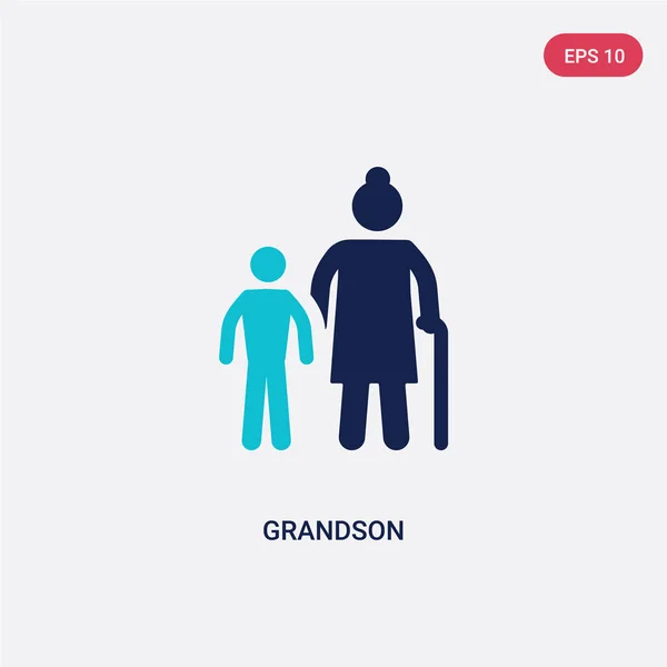 Two color grandson vector icon from family relations concept. is — Stock Vector