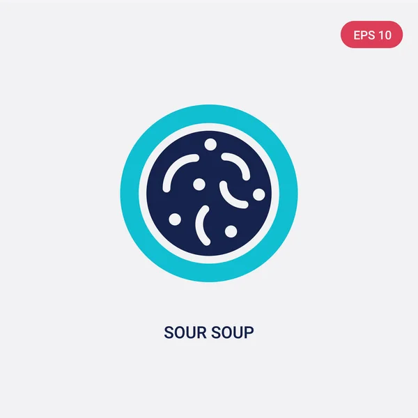 Icono de vectores de sopa agria de dos colores del concepto de comida y restaurante — Vector de stock