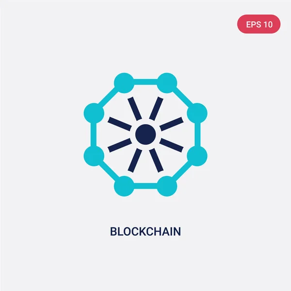 Dos color blockchain vector icono de concepto. azul aislado bl — Vector de stock
