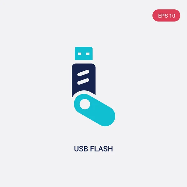 Deux icone de vecteur flash USB couleur du concept matériel. isolé — Image vectorielle