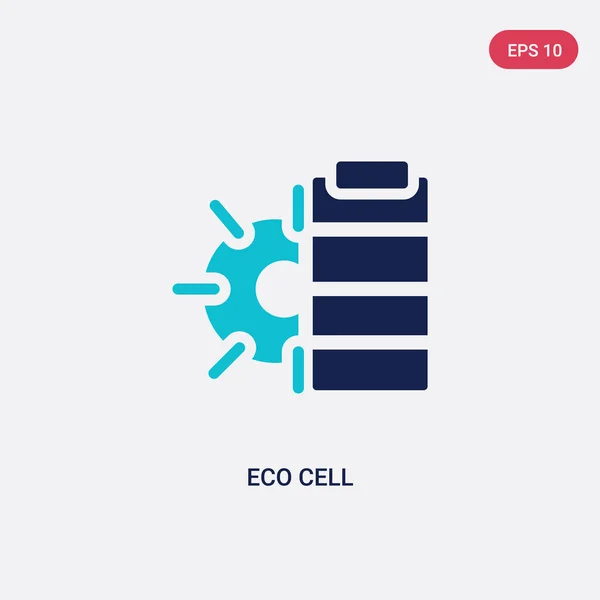 Deux couleur éco cellule vecteur icône du concept d'écologie. isolé bl — Image vectorielle
