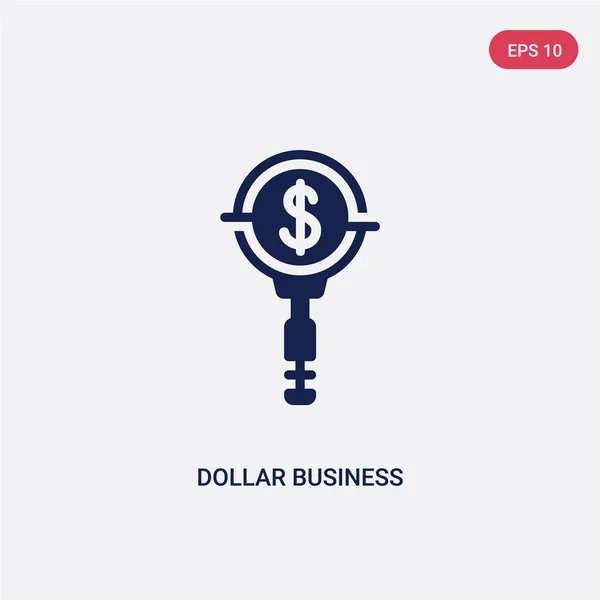 Icono de vector de búsqueda de negocio de dólar de dos colores de cono de negocio — Archivo Imágenes Vectoriales