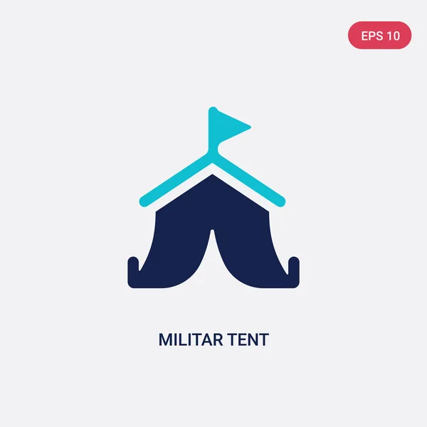 Dos colores tienda militar icono vectorial del ejército y el concepto de guerra. es — Vector de stock