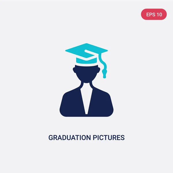 Deux images de graduation de couleur icône vectorielle du concept de l'éducation — Image vectorielle