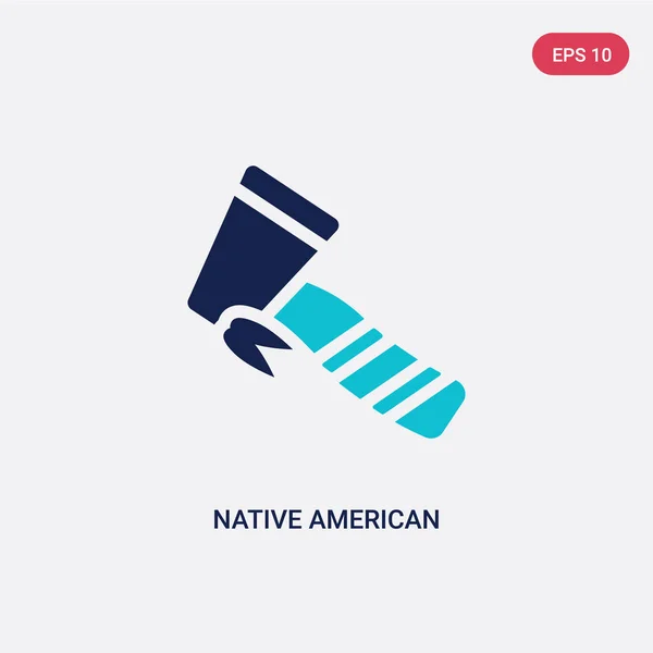 Dos colores nativos americanos ejes vector icono de concepto de cultura . — Vector de stock